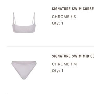 Skims SIGNATURE SWIM CORSET BIKINI TOP & Bottoms in color chrome